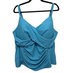 Blair Draped Front Tank Swim Top 22W
